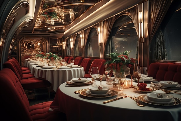 Luxury travel concept featuring fine dining
