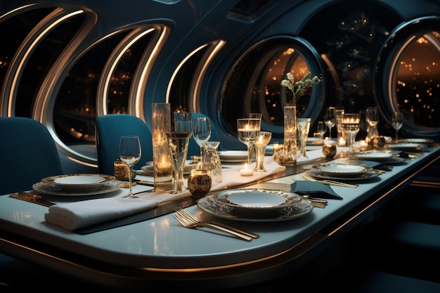 Photo luxury travel concept featuring fine dining