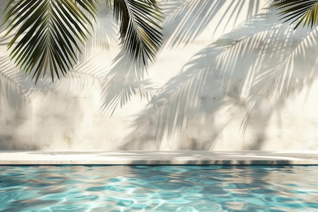 写真 プールとナツメヤシの木がある豪華な熱帯ホテル