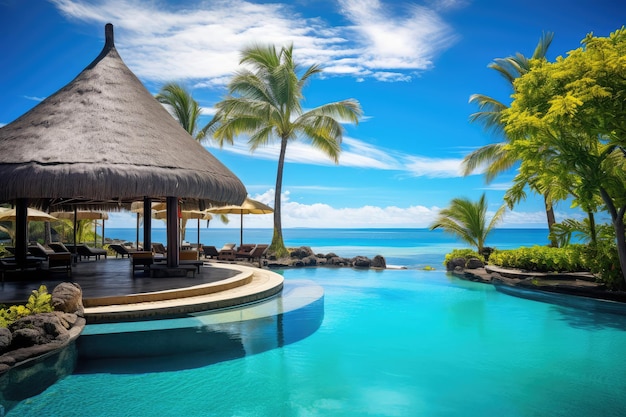 Luxury tropical vacation spa swimming pool mauritius