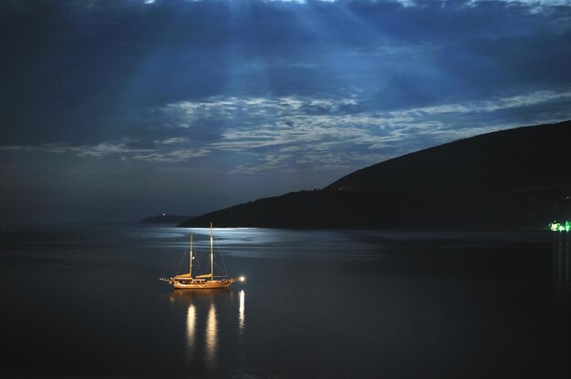 Luxury turist boat ship at sea on summer vacation