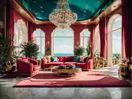 Photo luxury villa interior