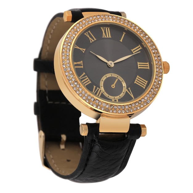 Luxury watches isolated on white background With clipping path gold watch women and man watches female and male watches