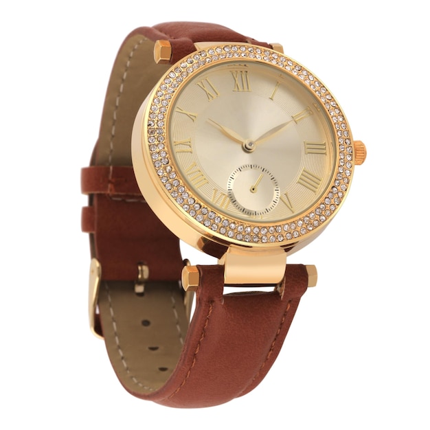 Luxury watches isolated on white background With clipping path gold watch women and man watches female and male watches