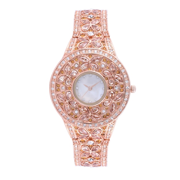 Luxury watches isolated on white background With clipping path gold watch women and man watches female and male watches