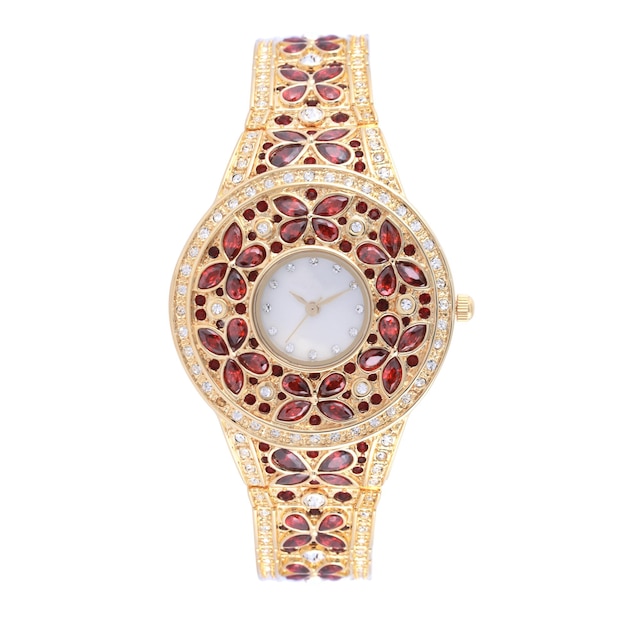 Luxury watches isolated on white background With clipping path gold watch women and man watches female and male watches