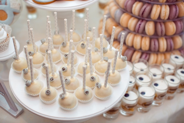 Luxury wedding candy bar table set.