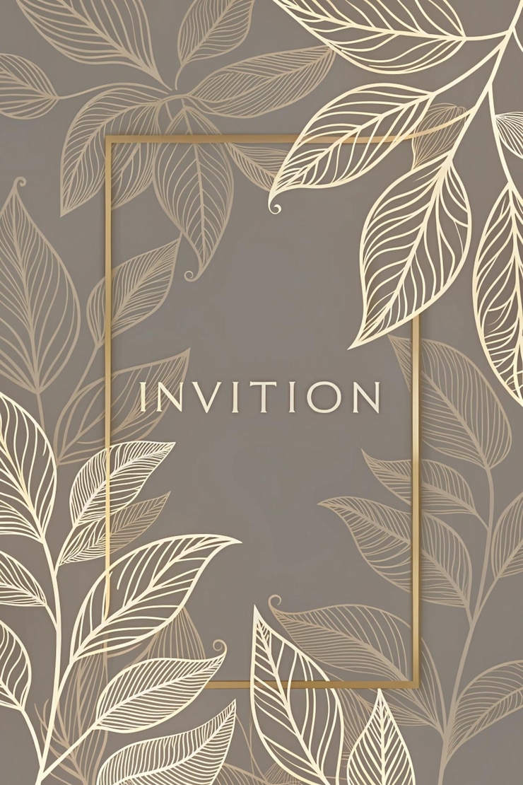 Photo luxury wedding invitation card background vector abstract botanical leaf branch contour drawing line art texture template background