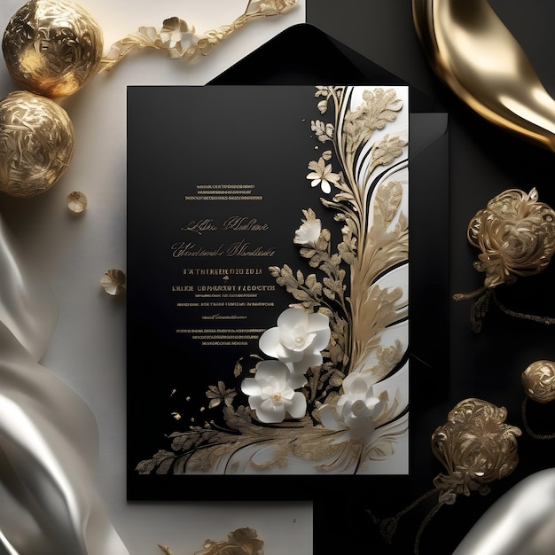 Photo luxury wedding invitation card template