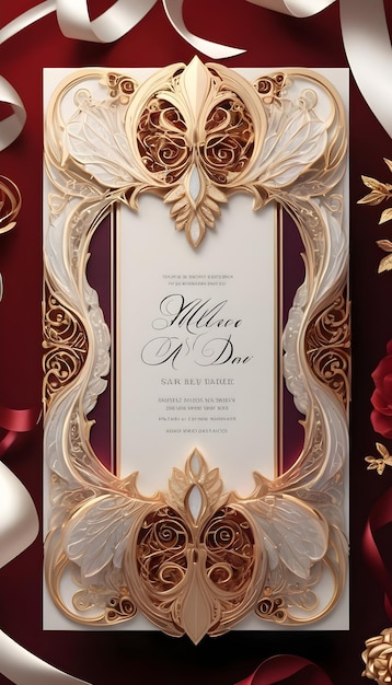 Photo luxury wedding invitation