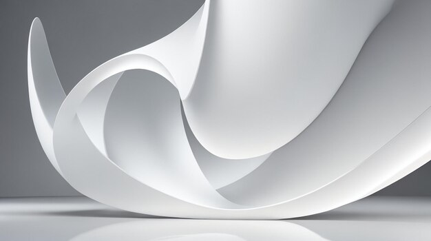 Luxury white background with curve 3d light white background ai generative