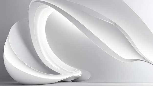 Luxury white background with curve 3d light white background ai generative