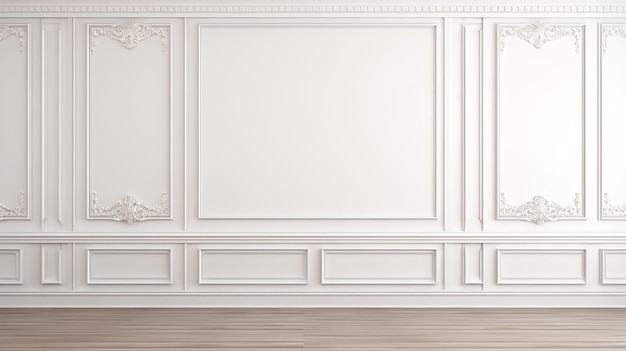 Luxury white wood wall background 3d rendering