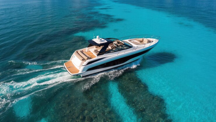 Photo luxury yacht cruising on the sea perfect for vacations adventure and relaxation