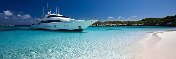 Photo luxury yacht in crystal clear waters