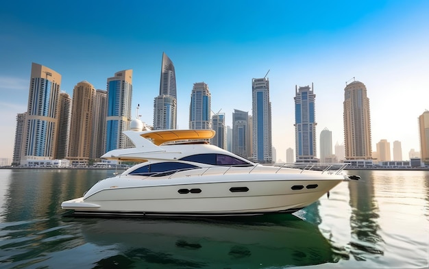 Luxury yacht at Dubai marina