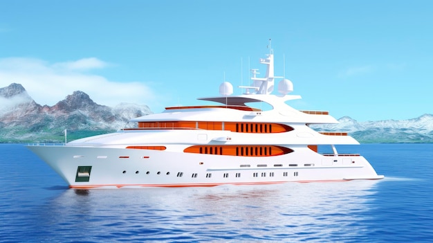 Luxury yacht sailing on the open sea