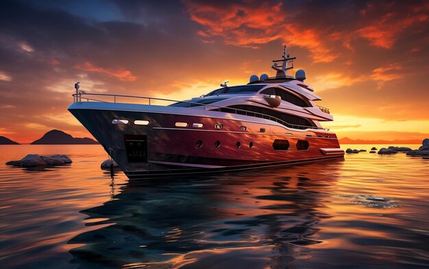 Luxury Yacht in the Sea AI