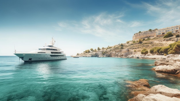 Luxury yacht in the sea