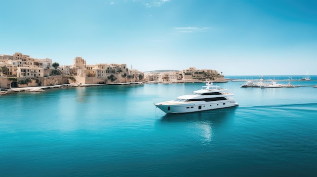 Luxury yacht in the sea