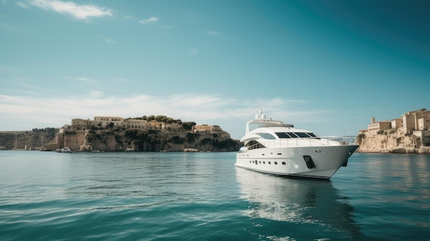 Luxury yacht in the sea