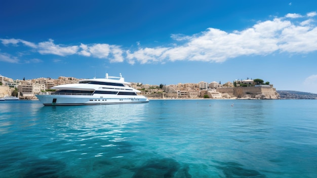 Luxury yacht in the sea