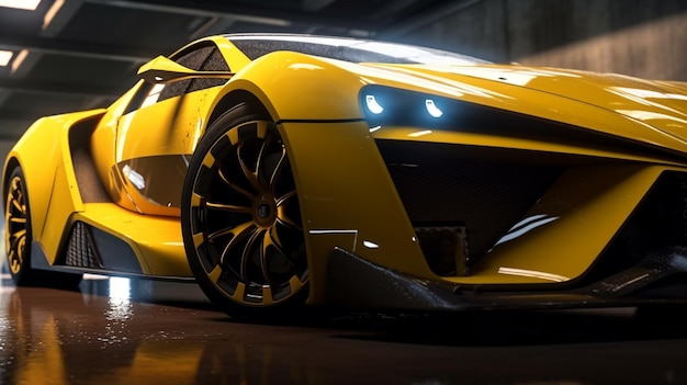 luxury yellow sport car wallpaper