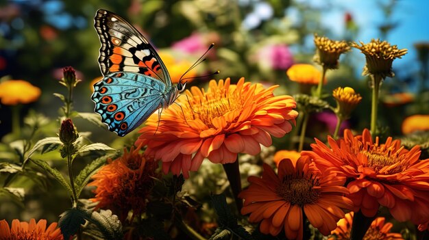 Luzhaika met bloemen en vlinders