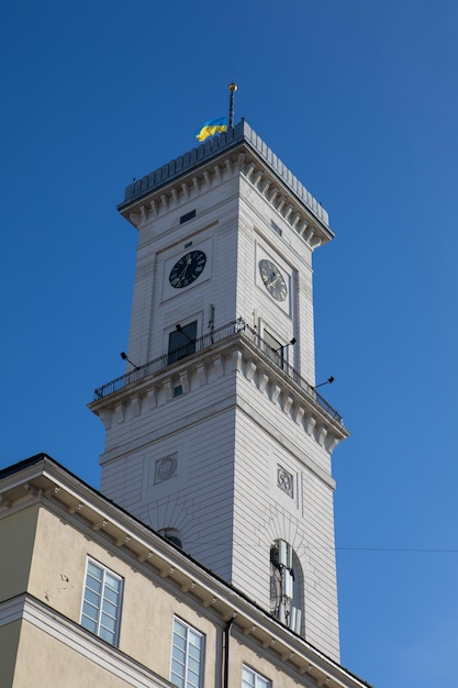 Lviv city hall tower famous travel landmark