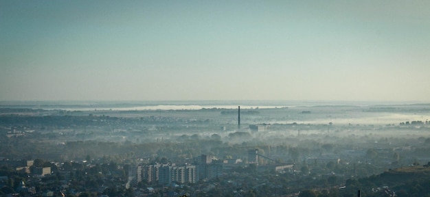 Lviv old city. Morning view from High Castle