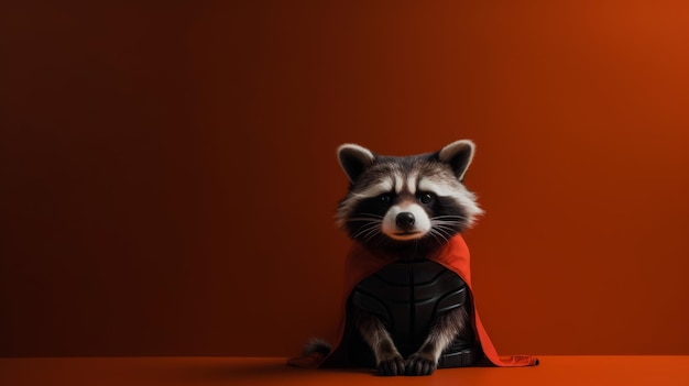 Photo ly sentinel raccoon in a hero ensemble keeps watch over the forest tranquility