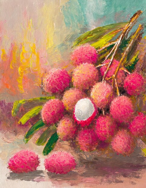 Photo lychee abstract art painting