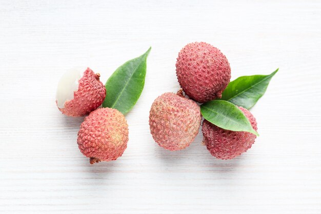 Lychee concept of fresh and ripe exotic food