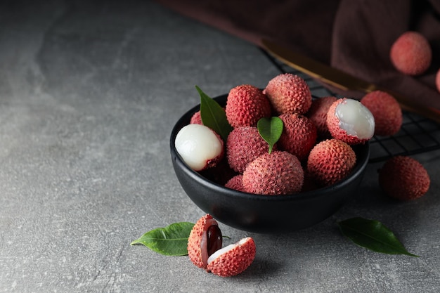 Lychee-concept van vers en rijp exotisch voedsel