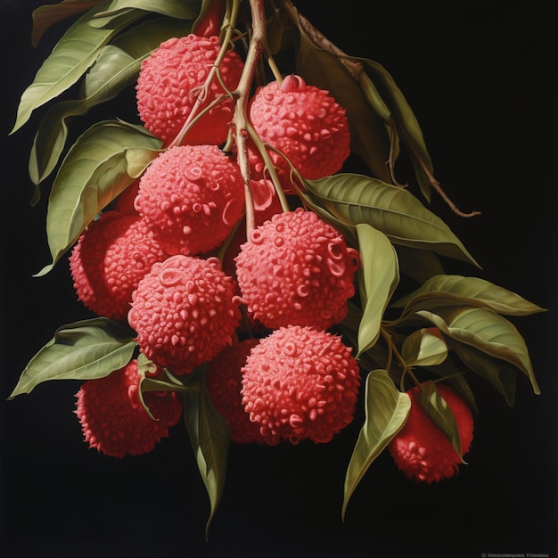 Lychee fruit met tuinachtergrond