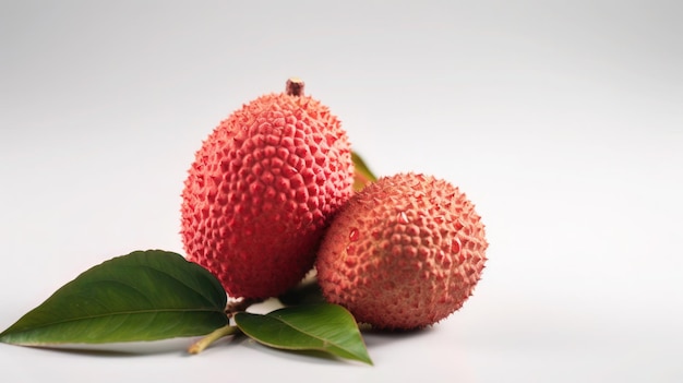 Lychee fruit op een witte achtergrond