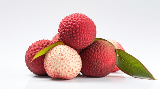 Lychee fruit op een witte achtergrond