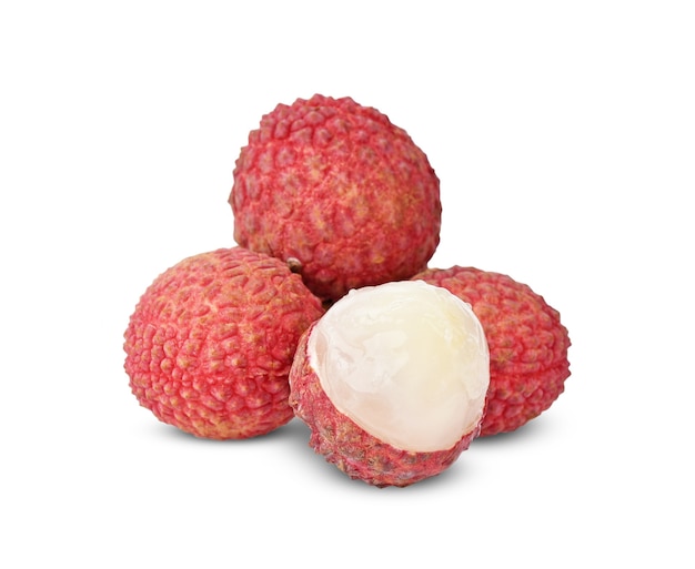 Litchi isolato su sfondo bianco