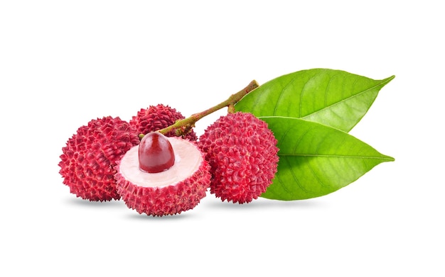 Lychee litschi isolated on white background