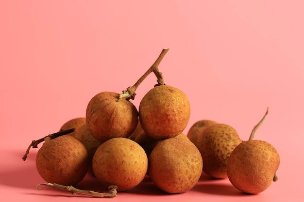 Lychee on a pink background