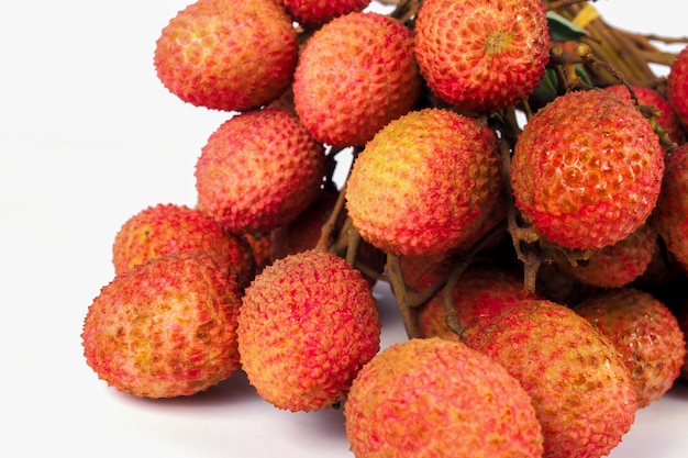 Lychee red fruit isolated