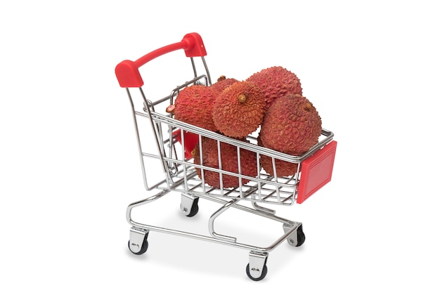 Litchi nel carrello del supermercato