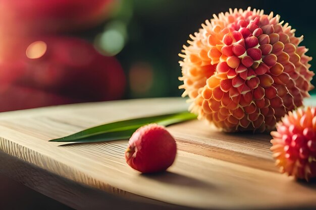 Foto lychee vrucht i een tafel