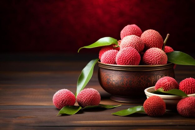 Foto lychee vrucht in een tafel