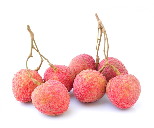 Lychees isolated on white