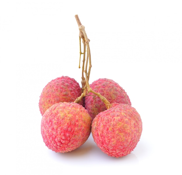 Lychees isolated on white 