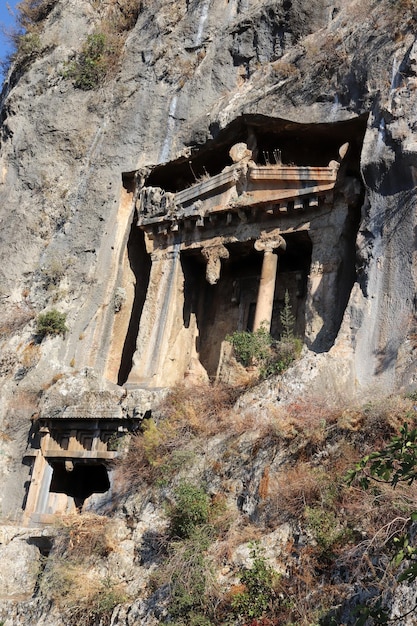 Tombe della licia tombe del re di fethiye in turchia