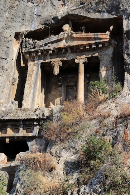 Tombe della licia tombe del re di fethiye in turchia