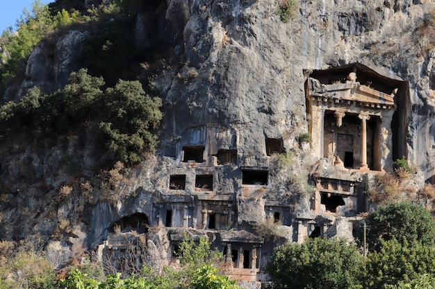 Tombe della licia tombe del re di fethiye in turchia