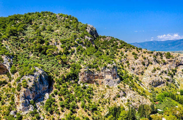 Lycische rotsgraven in Dalyan, Kaunos in Turkije